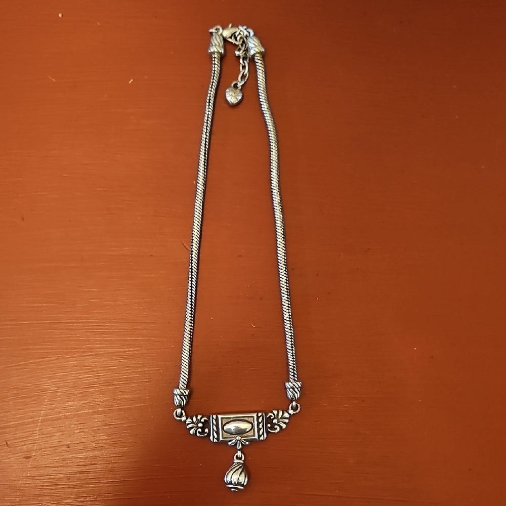Brighton Silver Necklace with Vintage-Inspired Pendant